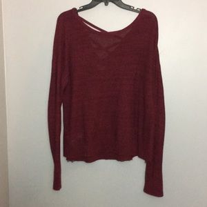 Red Sweater with Criss Cross Backing